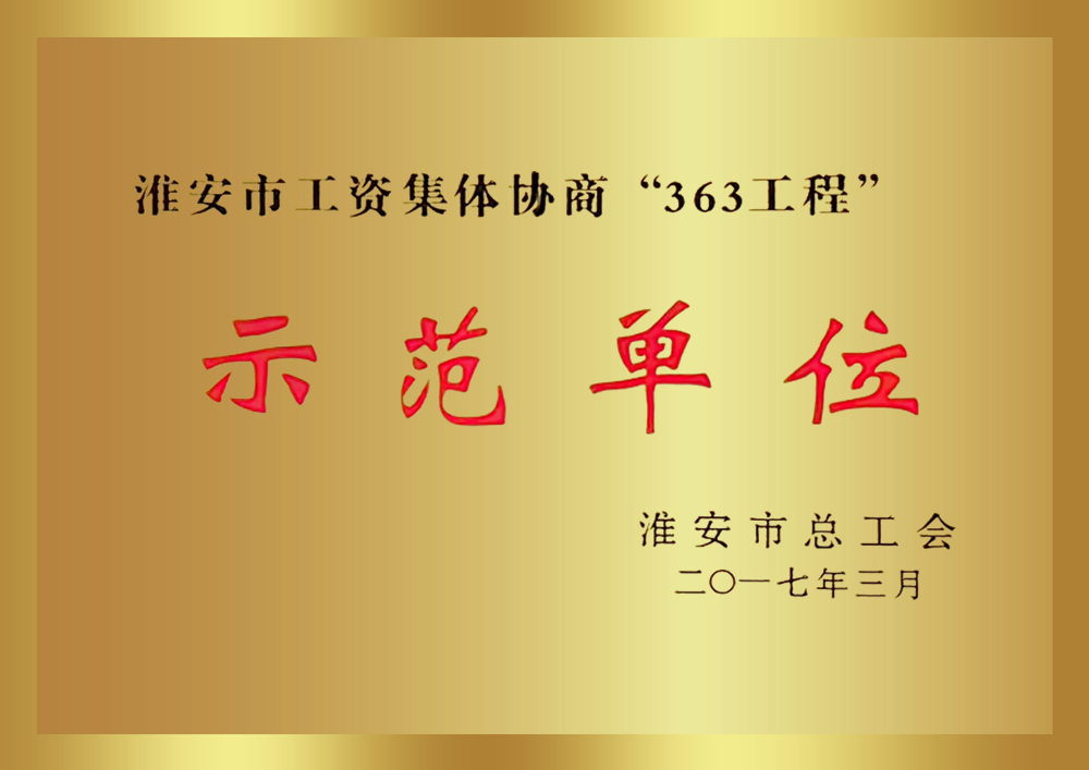 淮安市工资集體(tǐ)协商(shāng)“363工程”示范单位